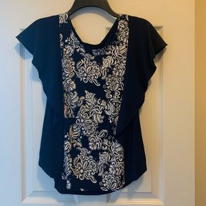 Blue pattern women top